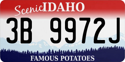ID license plate 3B9972J