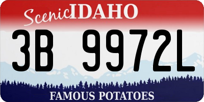 ID license plate 3B9972L
