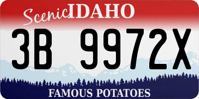 ID license plate 3B9972X