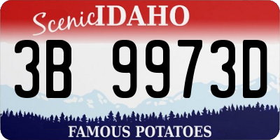 ID license plate 3B9973D