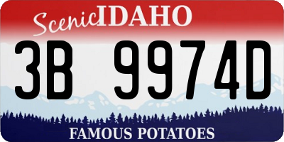 ID license plate 3B9974D