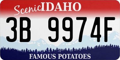 ID license plate 3B9974F