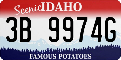 ID license plate 3B9974G