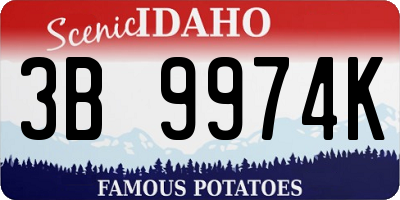 ID license plate 3B9974K