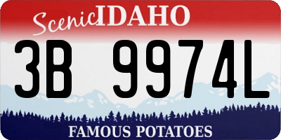 ID license plate 3B9974L