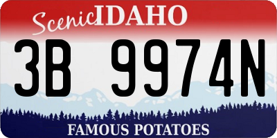 ID license plate 3B9974N