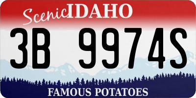 ID license plate 3B9974S