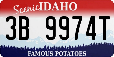 ID license plate 3B9974T