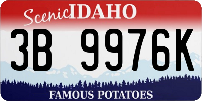 ID license plate 3B9976K