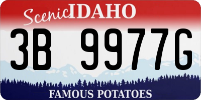 ID license plate 3B9977G