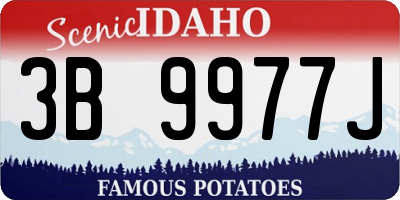 ID license plate 3B9977J
