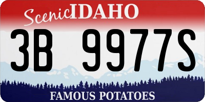 ID license plate 3B9977S