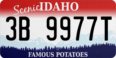 ID license plate 3B9977T