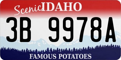 ID license plate 3B9978A