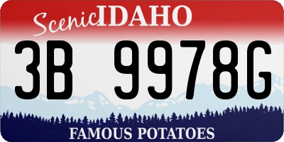 ID license plate 3B9978G