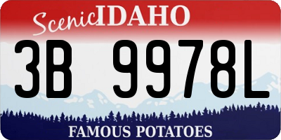 ID license plate 3B9978L