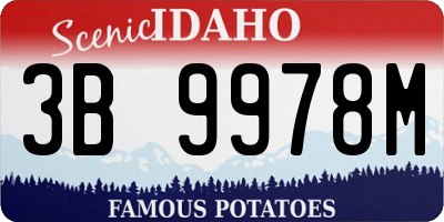 ID license plate 3B9978M