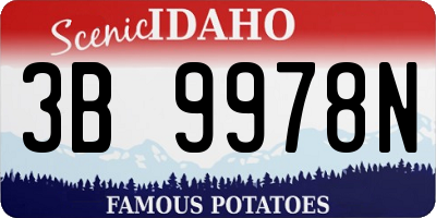 ID license plate 3B9978N