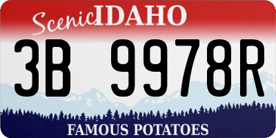 ID license plate 3B9978R