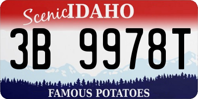 ID license plate 3B9978T