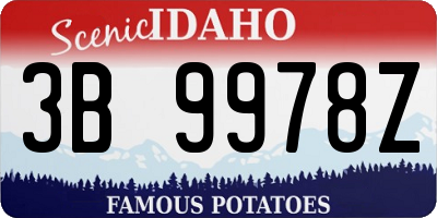 ID license plate 3B9978Z