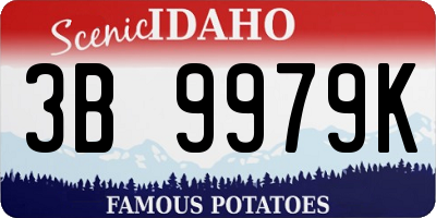 ID license plate 3B9979K