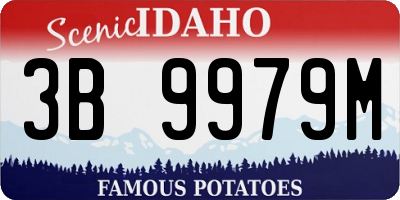 ID license plate 3B9979M