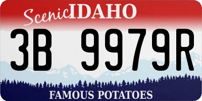ID license plate 3B9979R