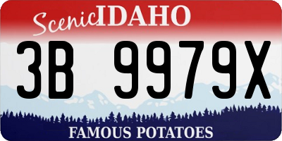 ID license plate 3B9979X