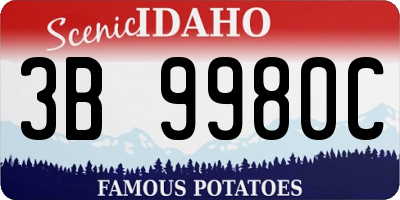 ID license plate 3B9980C