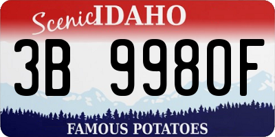 ID license plate 3B9980F