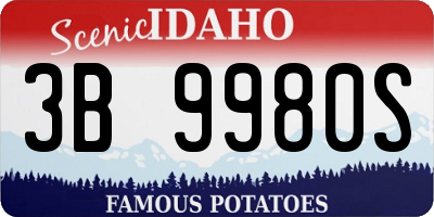 ID license plate 3B9980S