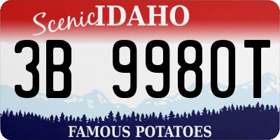 ID license plate 3B9980T