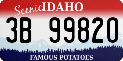 ID license plate 3B9982O