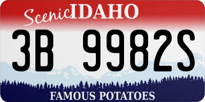 ID license plate 3B9982S