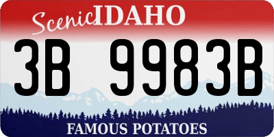 ID license plate 3B9983B