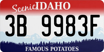 ID license plate 3B9983F