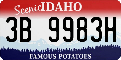 ID license plate 3B9983H