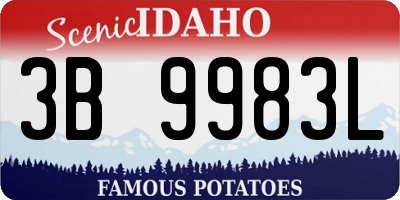 ID license plate 3B9983L