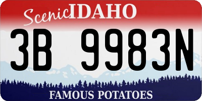 ID license plate 3B9983N