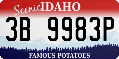 ID license plate 3B9983P