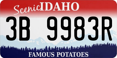 ID license plate 3B9983R
