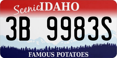 ID license plate 3B9983S