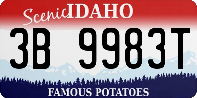 ID license plate 3B9983T