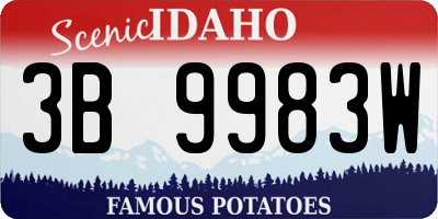 ID license plate 3B9983W