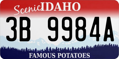 ID license plate 3B9984A