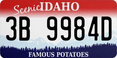 ID license plate 3B9984D