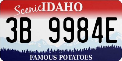 ID license plate 3B9984E