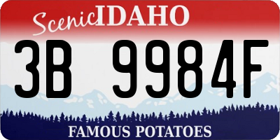 ID license plate 3B9984F