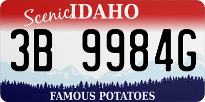 ID license plate 3B9984G